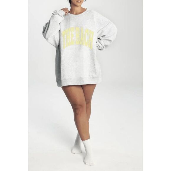 The Bar The Bach Gray/Lemon Varsity Sweatshirt - Picture 1 of 8